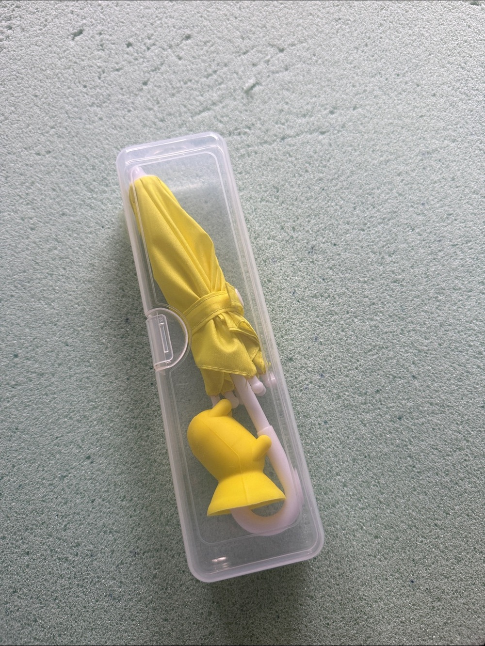 Compact Yellow phone Umbrella with Duck Handle